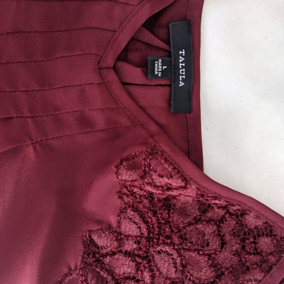 Aritzia Talula Lace Trim Waverly Burgundy Camisole - Picture 3 of 3